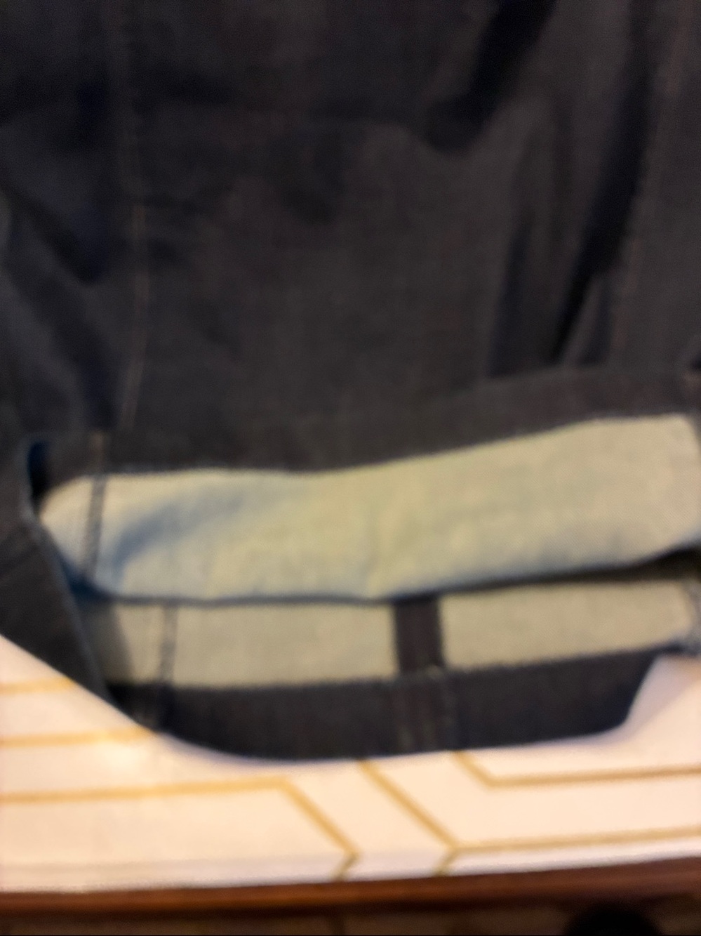 NWOT Lauren Ralph Lauren Black Denim Shift Dress with Genuine Leather  Neck Trim - Picture 8 of 15